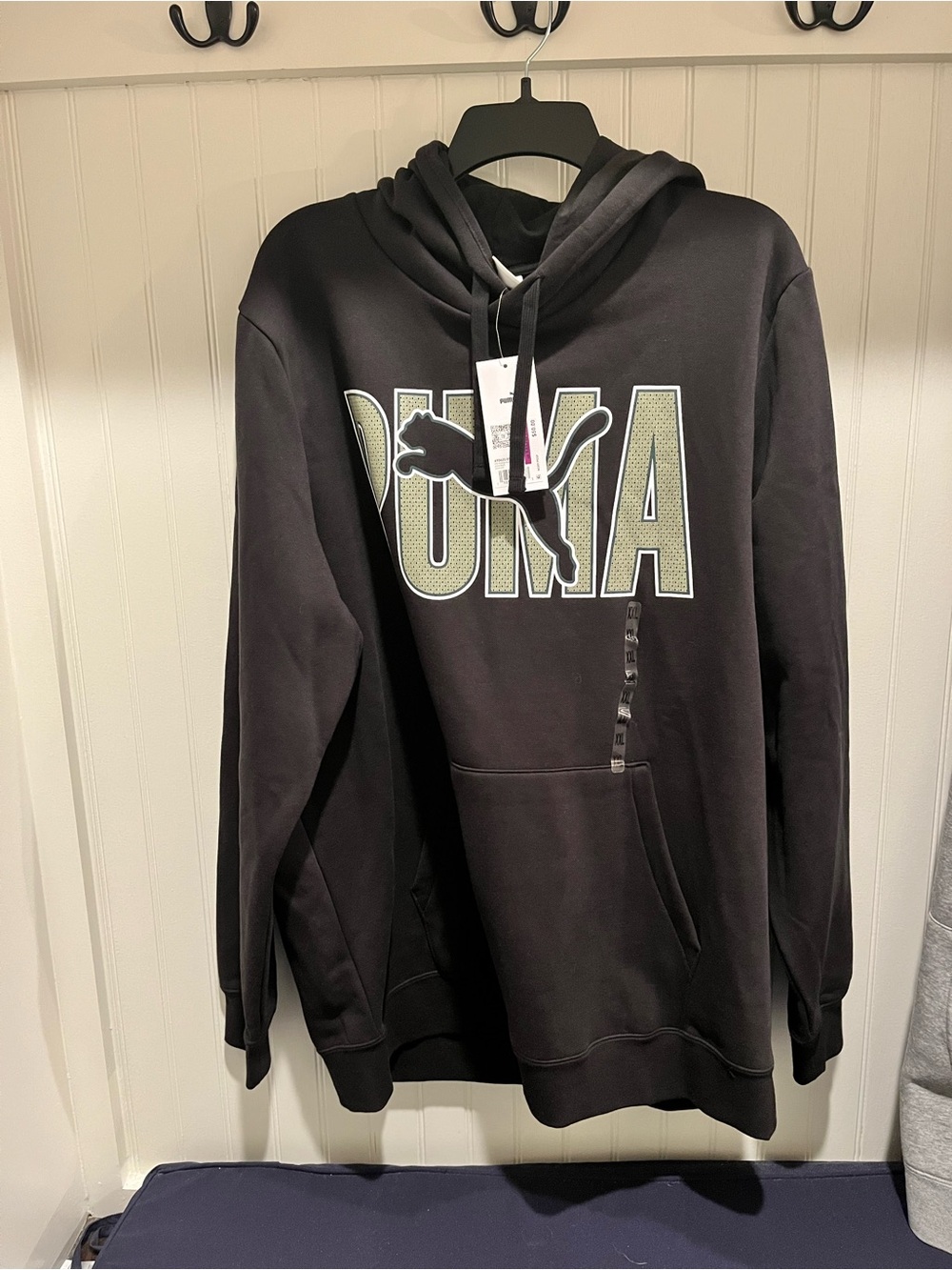 Puma Men's Black Logo Hoodie XXL 2X New